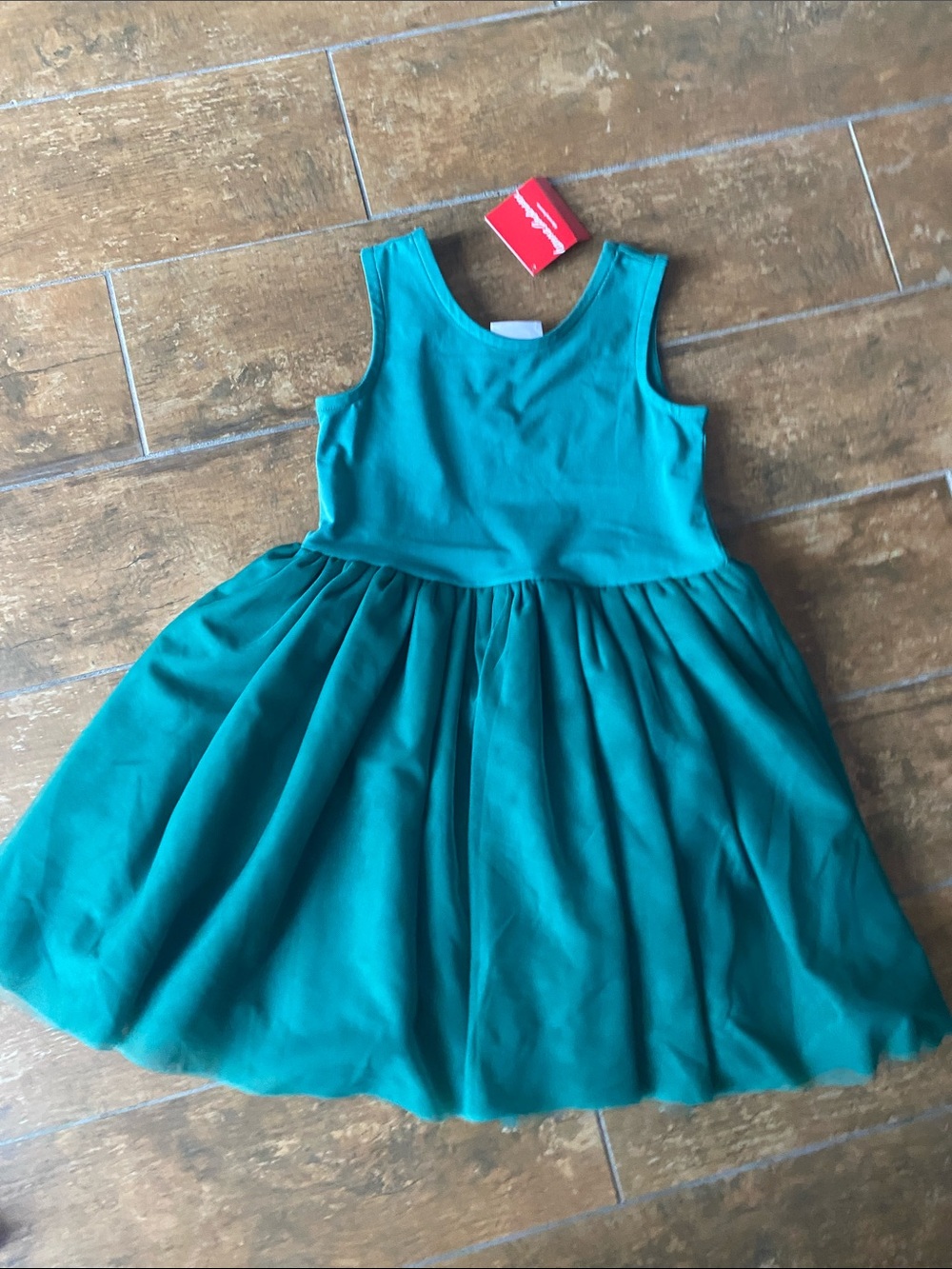 Hanna Andersson Teal Tank Dress. Tulle skirt. NWT. Size 120 (6/7). Great holiday